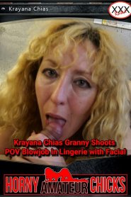 Krayana Chias Granny Shoots POV Blowjob in Lingerie with Facial